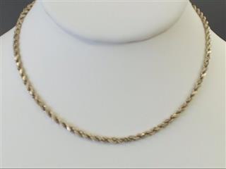 VINTAGE CLASSIC ROPE NECKLACE CHAIN SOLID REAL 14K GOLD 18